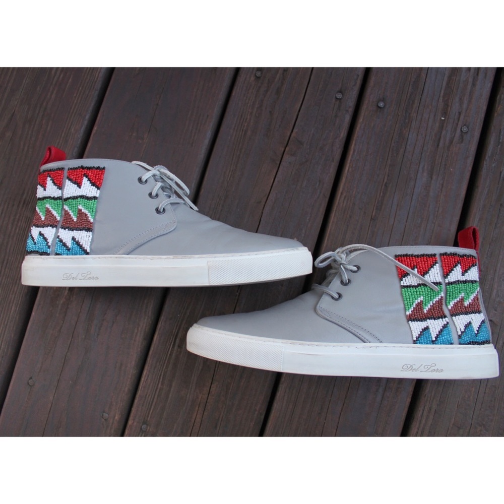 Del Toro Beaded Aztec Chukka Sneakers 9
